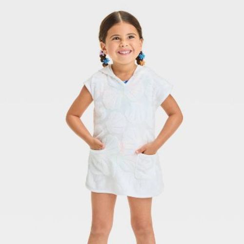 Toddler Girls' Towel Terry Seashell Embossed Cover Up Dress - Cat & Jack™ White 5t