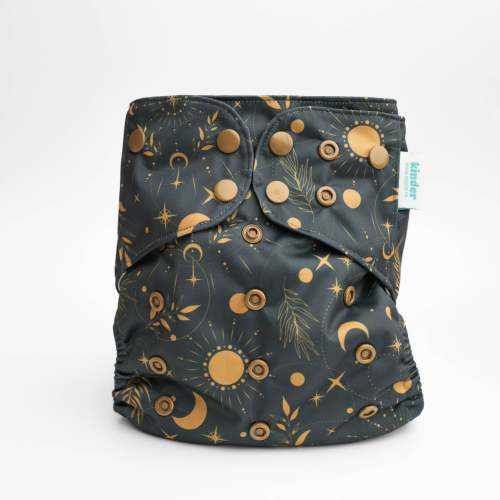 Space and Sky: Essentials Pocket Cloth Diaper with Athletic Wicking Jersey, Grows with your Baby