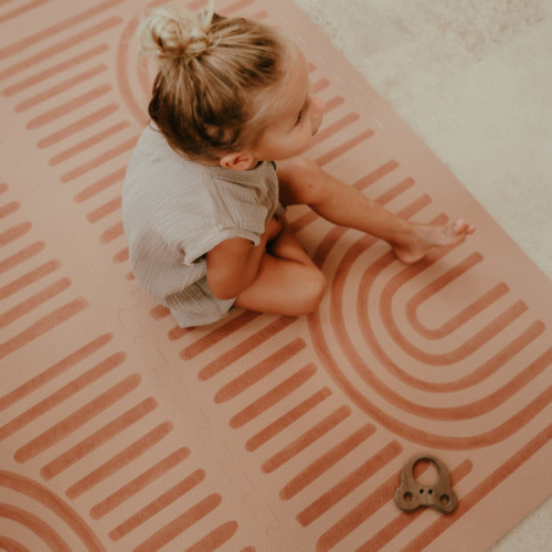 Toddlekind Haven Foam Play Mat | Linear Collection - Camel, 4X6