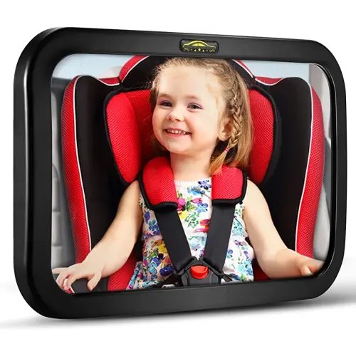 Baby Car Mirror, DARVIQS Seat Safely Monitor Infant Child in Rear Facing Seat, Wide View Shatterproof Adjustable Acrylic 360°for Backseat, Crash Tested and Certified for Safety