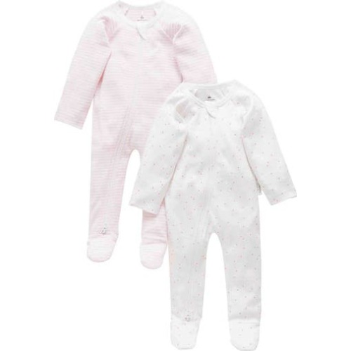 2 Pack Zip Footie, 0-3M