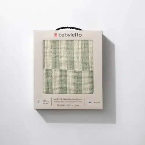 Babyletto All-Stages Bassinet Sheet in GOTS Certified Organic Muslin Cotton