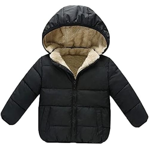 Baby Girls Boys' Winter Fleece Jackets With Hooded Toddler Cotton Dress Warm Lined Coat Outer Clothing