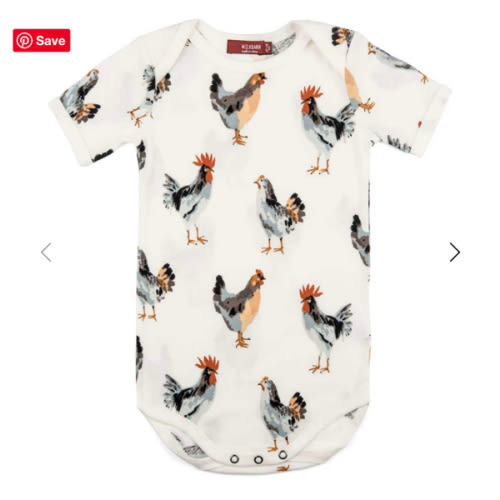 Chicken Organic Cotton Short Sleeve One Piece | MILKBARN Kids | Organic and Bamboo Baby Clothes and Gifts