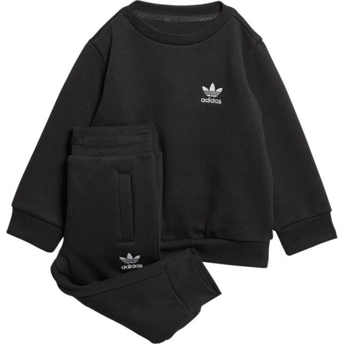 Baby Trefoil Essentials Crewneck Sweatshirt & Joggers Set, 9M, Black