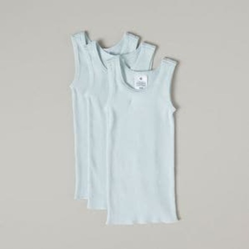 3 Pack Baby Organic Cotton Vests - Blue