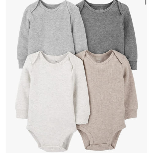 Simple Joys by Carter's Baby 4-Pack Long-Sleeve Thermal Bodysuit