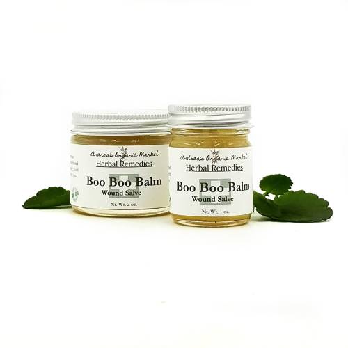 Organic Herbal First Aid Boo Boo Salve for Minor Wounds, Natural Balm for Cuts and Scrapes for Children and the Whole Family