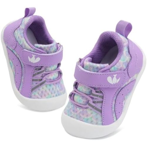 FEETCITY Wide Baby Shoes Boys Girls Baby Barefoot Shoes Breathable Infant Walking Shoes Crib Sock Shoes Toddler Sneakers Flexible