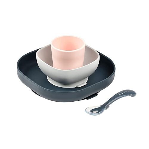 BEABA Silicone 4-Piece Dishware - Midnight