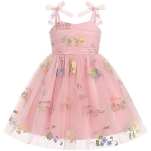 IMEKIS Toddler Baby Girl Birthday Princess Dress Shiny Confetti Boho Rainbow Cake Smash Photo Shoot Outfit for 1-6T