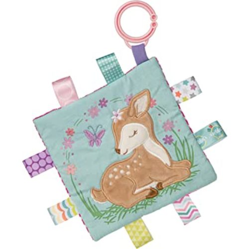 Taggies Soothing Sensory Crinkle Me Toy with Baby Paper and Squeaker, Flora Fawn, 6.5 x 6.5-Inches
