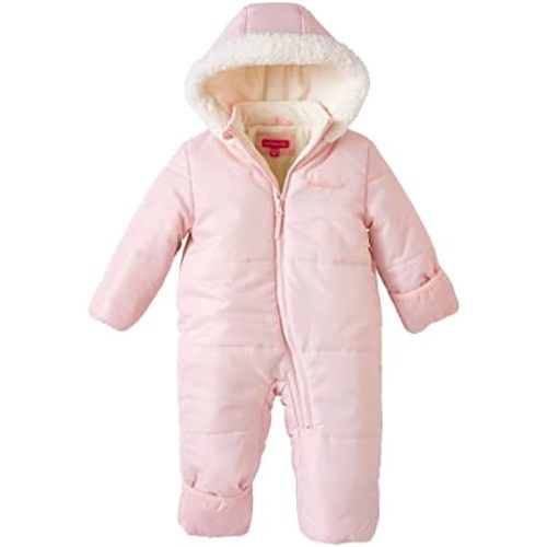 Pink Platinum Baby Girls' One-Piece Puffer Winter Snowsuit with Hood (Newborn & Infant)