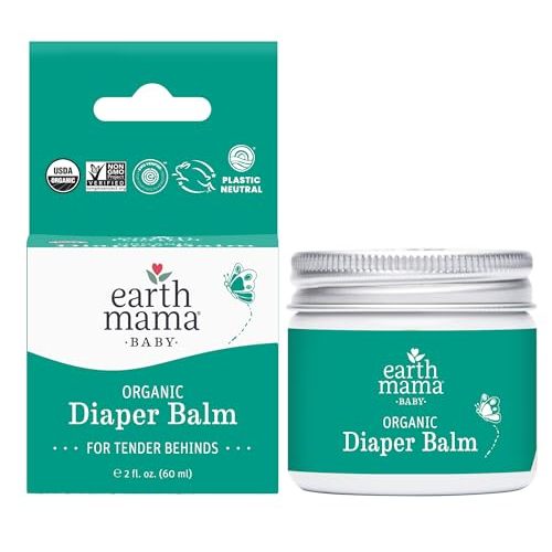 Earth Mama Organic Diaper Balm | Diaper Cream with Calendula | Calm Skin Baby Essentials for Diaper Bag |Multipurpose Baby Ointment, 2-Fluid Ounce