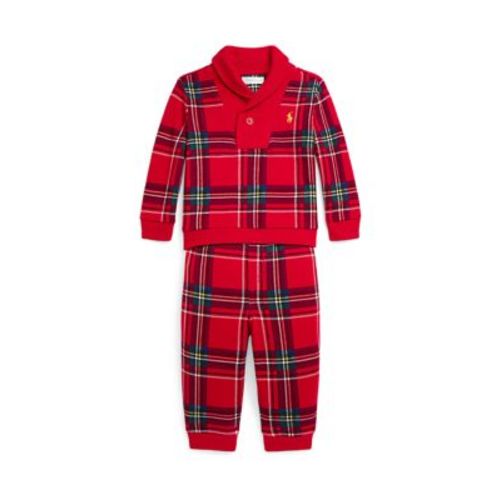 Baby Boys Plaid Fleece Pullover & Jogger Pants Set