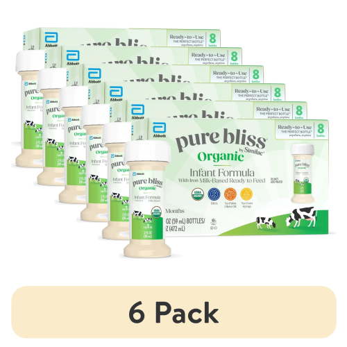(6 pack) Pure Bliss by Similac Organic Ready-to-Feed Baby Formula, USDA-Certified Organic, 2-fl-oz Bottle, Pack of 8