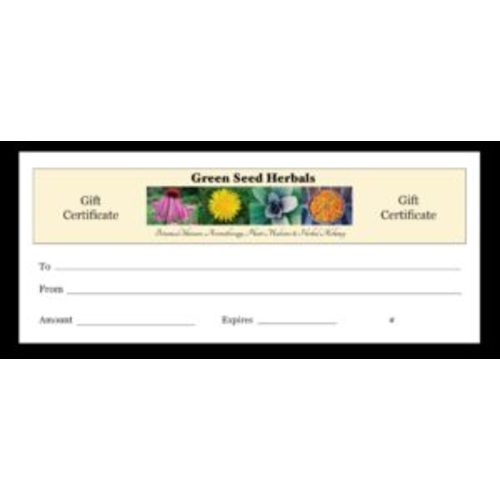Gift Certificate | Green Seed Herbals