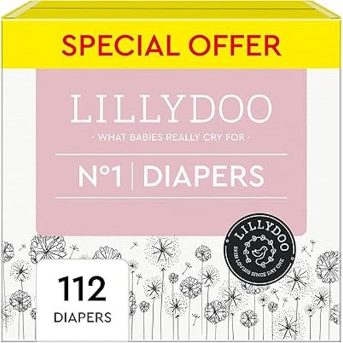 Diapers - Size 1 (4-11 lbs), Half-Monthly Supply (224 Count),Skin-Friendly, Ultra Soft, Chlorine-Free & Absorbent Baby Diapers
