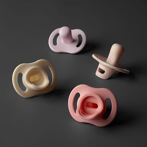 Tommee Tippee Ultra-Light StayPut Pacifier, One-Piece Silicone Design, 0-6m, 4 Pack