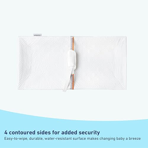 Graco Premium 4-Sided Contoured Changing Pad (White) – GREENGUARD Gold Certified, JPMA Waterproof Certified Baby Changing Pad with 4 Sides for Added Security