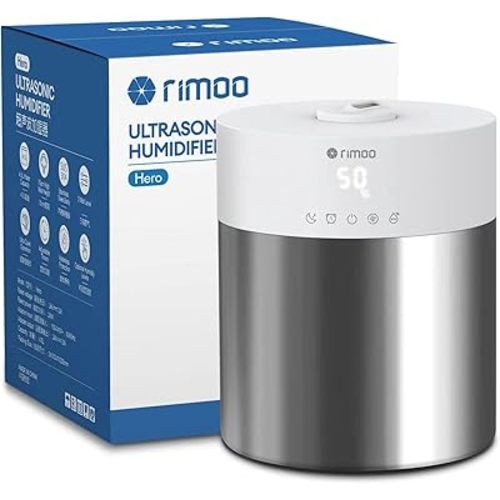 Stainless Steel Humidifier, Easy to Clean Humidifier with 304 Stainless Steel Tank, Cool Mist Humidifiers for Bedroom with Smart Humidistat & Timer, 25dB Sleep Mode for Baby, Plants