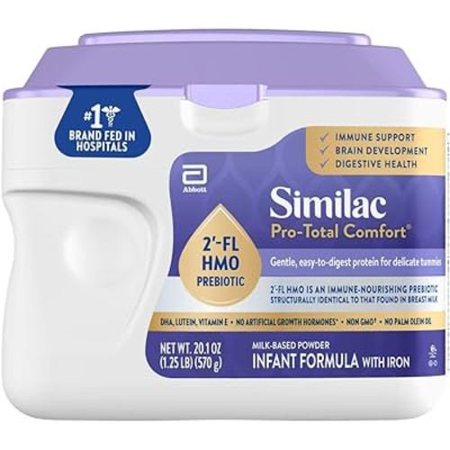 Similac Pro-Total Comfort®* Infant Formula With Iron, Gentle, Easy-to-Digest Formula, With 2'-FL HMO for Immune Support, Non-GMO, Baby Formula Powder, 20.1-oz Tub