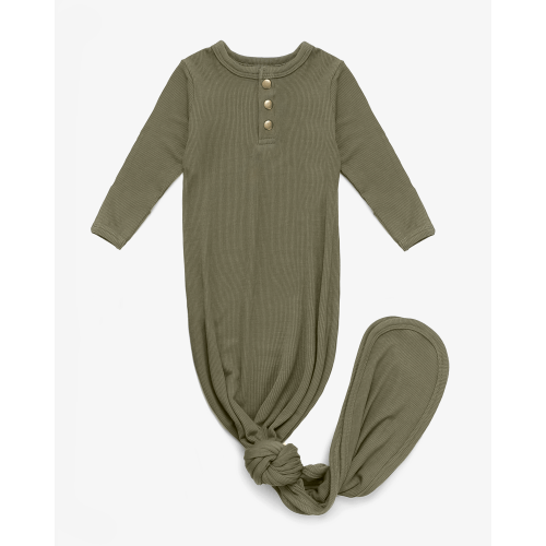 Olive Ribbed Knotted Sleeper