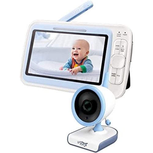 720p 5" HD Long Range Baby Monitor with Camera and Audio, Low EMF, No WiFi, A.N.R. (Auto Noise Reduce), 2-Way Talk Back, Lullaby