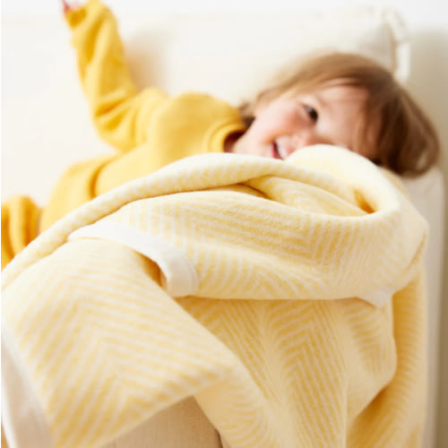 Harborview Herringbone Butter Yellow Mini Blanket