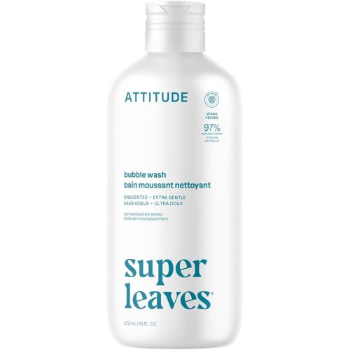 Attitude Bubble Bath & Body Wash, Unscented, Fragrance-Free, 16 Fl Oz