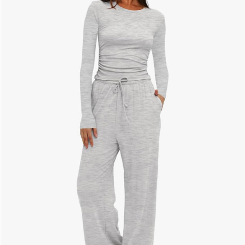 Darong Women's 2 Piece Sets Fall Outfits Long Sleeve Wide Leg Tracksuits Casual Lounge Set Matching Sets