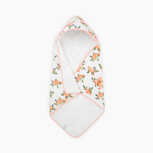 Little Unicorn Cotton Muslin & Terry Infant Hooded Towel - Watercolor Roses