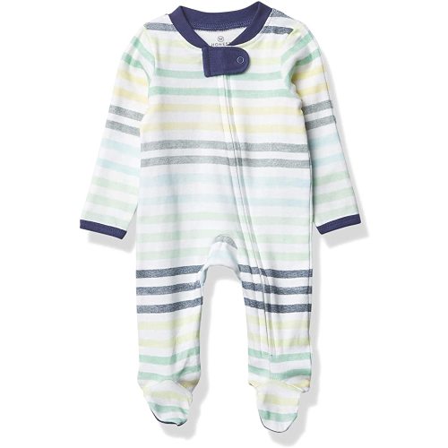 HonestBaby Baby Boys' Sleep and Play Footed Pajamas One-Piece Sleeper Jumpsuit Zip-front Pjs Organic Cotton
