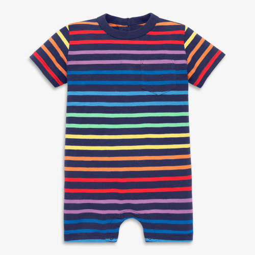 Baby pocket shortie in double rainbow stripe | Primary.com