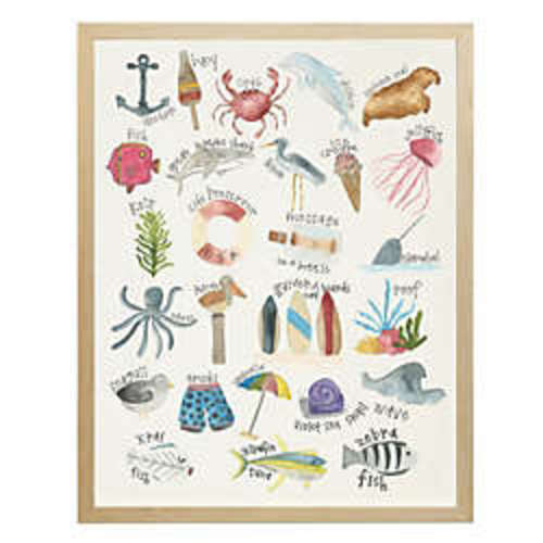 Antique Curiosities Nautical Alphabet Small Framed Wall Art | Lands' End