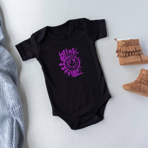 Blink 182 fans black baby onesie handmade to order baby gift