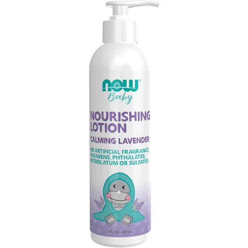 NOW Baby, Nourishing Lotion, Calming Lavender, Paraben Free, 8 Fluid Ounces