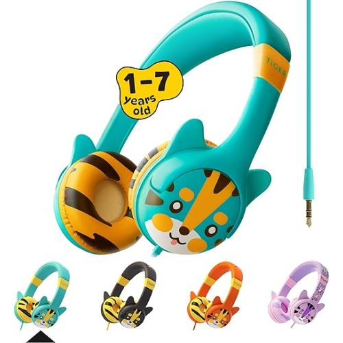 Kidrox Wired Toddler Headphones for 1-7 Years Old — 85dB Volume Limited Baby Headphones for Plane and Car Travel — Children Headset for Airplane, iPad and Tablet, Kids Headphone with Cord for Children