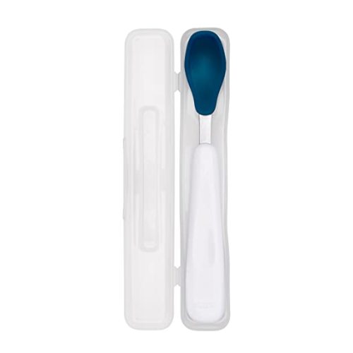 OXO Tot Infant Feeding Spoon with Travel Case- Navy