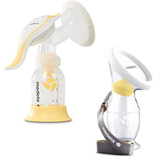 Medela Manual Breast Pump Set - Perfect Pair Bundle, Includes Harmony Manual Breast Pump & Silicone Breastmilk Collector