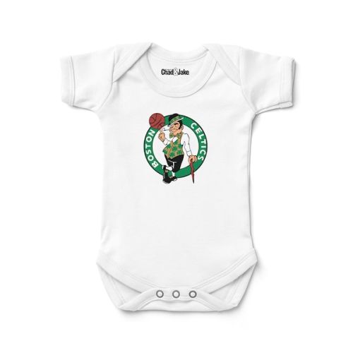 3-6 mo. Boston Celtics Chad & Jake White Logo Bodysuit