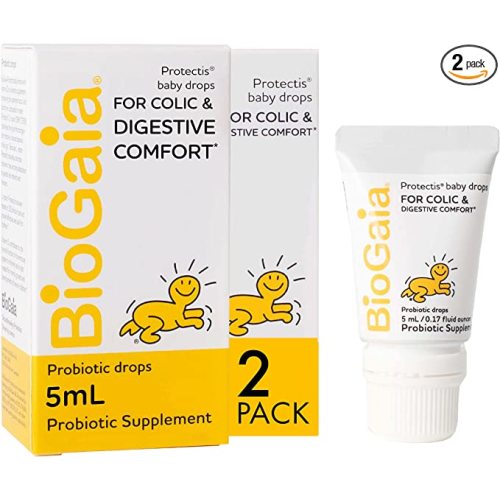 BioGaia Protectis Baby Probiotic Drops | Baby Essentials for Colic & Gas Relief | Safe for Newborns | Ease Crying, Fussing, Colic, Gas, Spit-ups & Constipation | No Dairy, Soy & Gluten | 5mL (2-Pack)