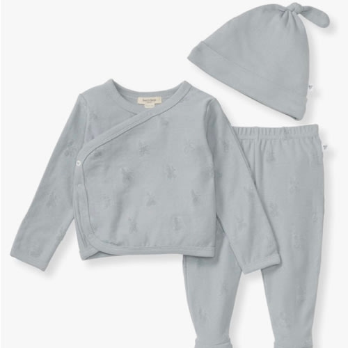 Burt's Bees Baby baby-girls Unisex Baby Take Me Home Set, 3-piece Top, Pant, and Hat Bundle