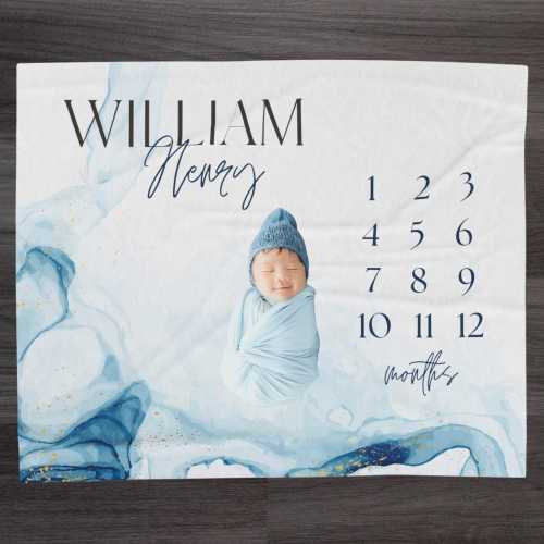 Baby Boy Milestone Blanket, Personalized Baby Sun Boy Blanket, cute first middle name, Baby Shower Gift with Name, Month Tracker, Custom Mat