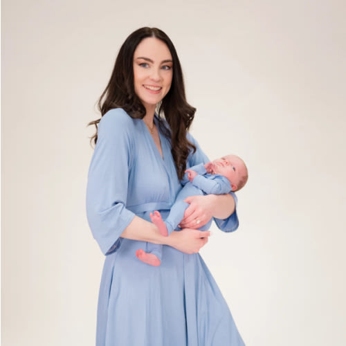 Lila Labor & Postpartum Gown in Periwinkle Blue