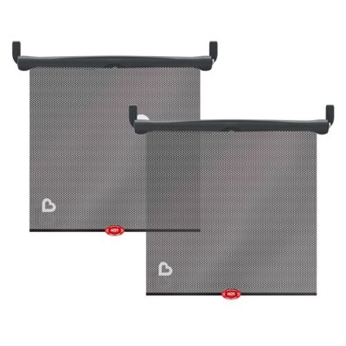Munchkin® Brica® Sun Safety™ Car Window Roller Shade with White Hot® Heat Alert, Black, 2 Count (Pack of 1) C65