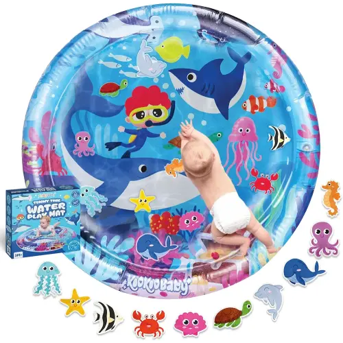 Tummy Time Water Mat for Babies - Xtra Large Sensory Baby Water Mat for Tummy Time & Motor Development - Leak-Proof Water Pad, Durable Infant Water Play Mats for Baby Boys & Girls 3 Months+