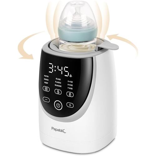 Papablic NutriWarm™ Swirlable Bottle Warmer – Advanced Gentle Water-Bath Warming Technology to Preserve Breast Milk Nutrients, Fast Warming for Breast Milk & Formula, Precise Temperature Control