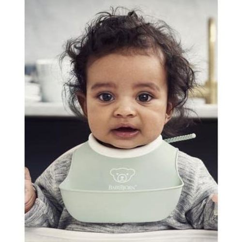 BabyBjörn Small Baby Bib, 2-pack, Powder Yellow/Powder Green (Neck size: 19–32 cm)