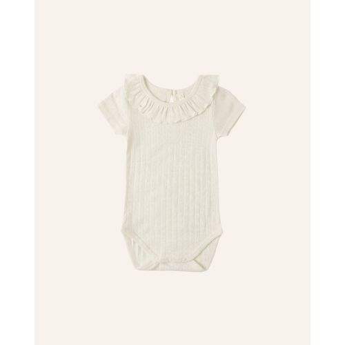 RUFFLE COLLAR BODYSUIT 0-3m / ivory